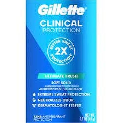 Gillette Clinical Anti-Perspirant Deodorant, Ultimate Fresh Advanced Solid 1.70 oz (Pack of 6)