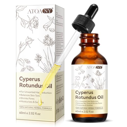 Cyperus Rotundus Oil, Natural Cyperus Rotundus Oil for Hair Removal, Reduces Unwanted Hair Growth, Moisturizes & Soothes The Skin, Reducing Body Hair Growth, Shrink Pores, Suitable for All Skin Types