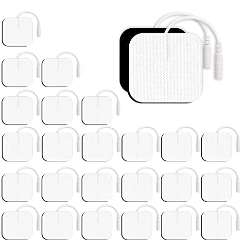 TENS Unit Replacement Pads TENS Unit Pads TENS Pads 2x2”26 PCS Electrodes Pad Reuse More Than 35-50Time, Self Stick Tens Electrode Pads for TENS/EMS Muscle Stimulation Machine