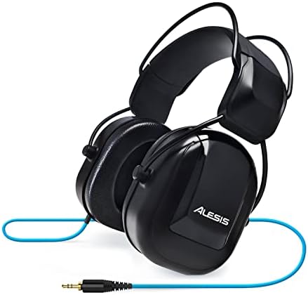 Alesis DRP100 - Audio-Isolation Electronic Drums Headphones for Monitoring, Practice or Stage Use with 1/4" Adapter and Protective Bag