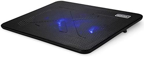 Laptop Cooling Pad, Coolertek Portable Slim Quiet Laptop Notebook Cooler Cooling Pad Stand with 2 Blue LED Fans, USB Powered, Adjustable Angled, Fits 11-14 Inch Laptop