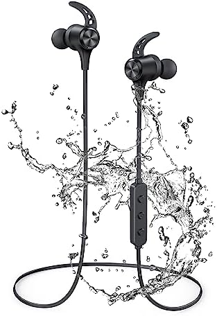 Wireless Headphones, Bluetooth 5.2 Stereo aptX Wireless Earbuds Bass Bluetooth Earbuds Bulit-in Mic with 16H Playtime, Magnetic, IPX7 Waterproof Perfect for Sport, Gym