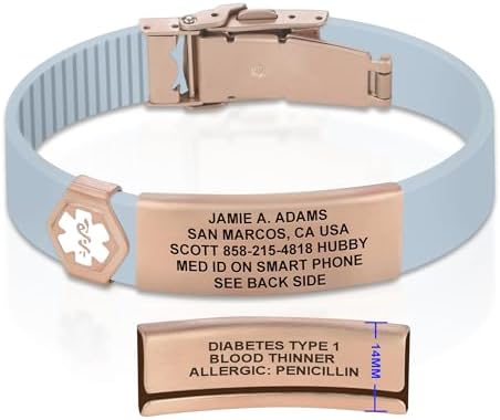 Divoti Custom Engraved Medical Alert ID Bracelet – Dual-Sided Laser Etching, Silicone Wristband, Stainless Steel Security Clasp – Adjustable & Trim-to-Fit – Emergency Medical Info Band for Men & Women