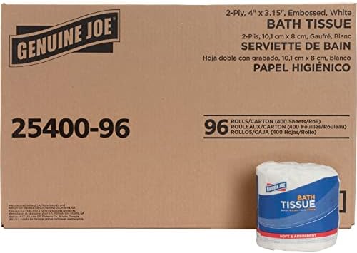 Genuine Joe GJO2540096 2-ply Standard Bath Tissue Rolls White, 96 rolls