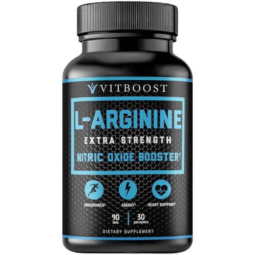 VITBOOST Extra Strength L-Arginine Capsules – 1500 mg Nitric Oxide Support