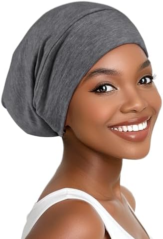 Joyhabit Satin Bonnet for Sleeping, Breathable Cotton Outside and Silky Satin Inside for Women and Men with Adjustable Strap