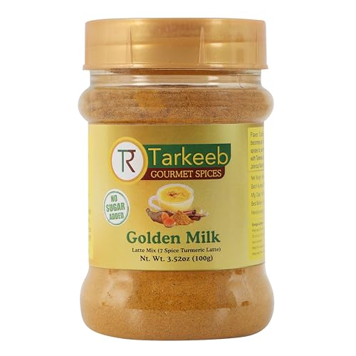 Tarkeeb Golden Milk 7-Spice Turmeric Latte Blend 3.53oz (100g) - All Natural | Caffeine-Free | Vegan | Golden Milk Powder with Turmeric, Ginger & More | Gluten-Free | NON-GMO | Golden Tea Mix | No Sugar Added | Indian Origin |