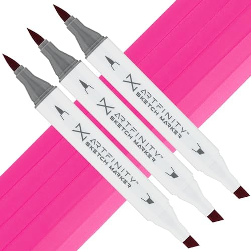 Artfinity Sketch Marker Sets - Set of 3 - Mixing Red RV2-5, Vibrant, Professional, Dye-Based Alcohol Markers for Artists, Drawing, Travel, & More