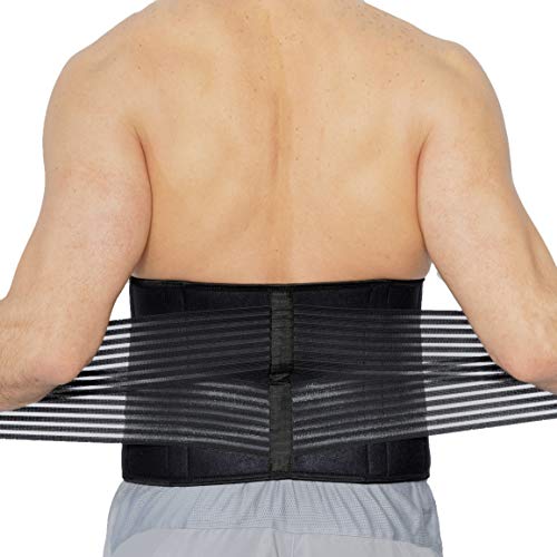 NeoTech Care Neoprene Back Brace for Optimal Support and Pain Relief - Adjustable Compression Belt for Lumbar Stability - Comfortable and Breathable Lower Back Support (Black, Size M)