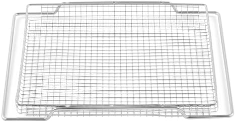 BOV900BSS Air Fryer Basket Replacement for Breville Smart Oven Parts 304 Stainless Steel Air Fryer Tray BOV900 BOV950 Joule Oven Breville Toaster Oven Mesh Basket Baking Pan 1 Pcs