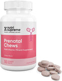 Nutri Supreme Prenatal Vitamin, Chewable Prenatal Vitamins for Women with 800 MCG of Folate, Complete Pregnancy Multivitamin with Iron, Kosher, Cherry Flavor, 90 Count