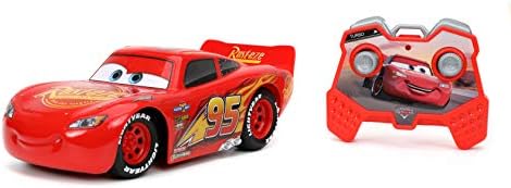 Jada Toys Pixar Cars 1:24 Lightning McQueen RC Remote Control Car 2.4 GHz Red Toys for Kids