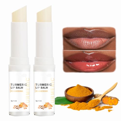 Lip Lightening for Dark Lips, Turmeric Lip Balm for Smokers, Lip Brightener for Smokers Dark Lip, Turmeric Restore Treatment Lightening Cream for Pink Lips Lip for Lip Softening & Hydration (2pcs)