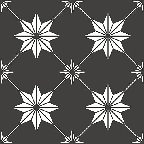 FloorPops Rigel Peel & Stick Floor Tiles, Black