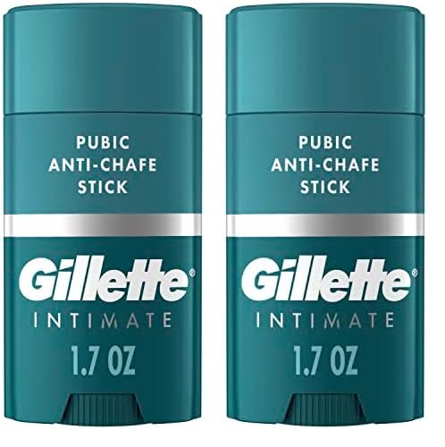 Gillette Intimate Pubic Anti-chafe Stick, Reduces Rubbing and Irritation, Pubic Anti-Chafing For Men, Easy Application, Dermatologist Tested (Pack of 2)