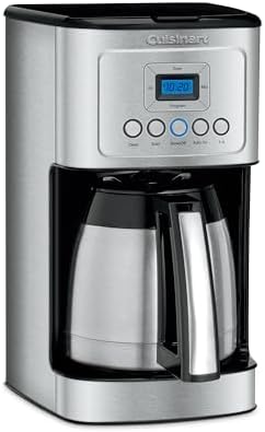 Cuisinart 12-Cup Coffee Maker with Thermal Coffee Carafe, Stainless Steel, Programmable Large Capacity Drip Coffee Machine for Home or Office, DCC-3400NAS, Silver