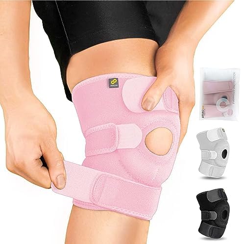 Bracoo Knee Support Brace for Men Women, Adjustable Compression Sleeve Wrap Patellar Pad Tendon - Arthritis Pain, meniscus tear, Injury Recovery, Running, Workout, KS10
