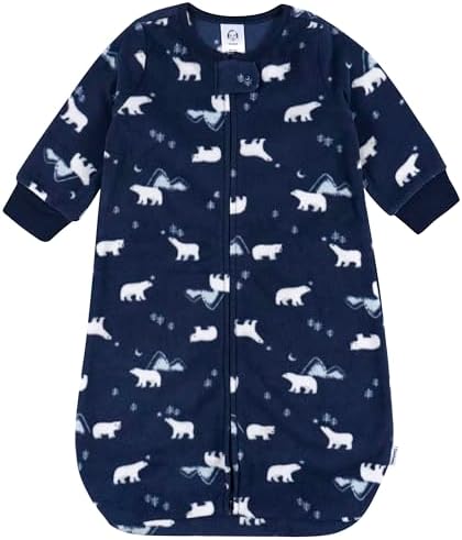 Gerber Baby Unisex Fleece Wearable Blanket, Polar Bears, 0-6 Months