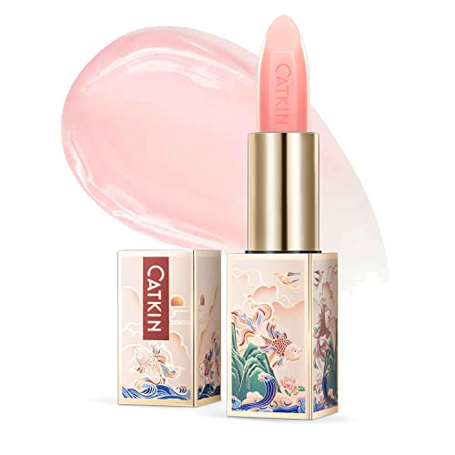 CATKIN Tinted Lip Balm Color Changing Lipstick Ultra Hydrating 100% Natural Lip Moistrurizer with Vitamin E Nourishing For Cracked & Dry Lips 0.12 oz Pink