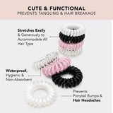 Kitsch Spiral Hair Ties for Women - Coil Hair Ties for Thick Hair, No Crease Hair Tie, Spiral Hair Ties No Damage, Hair Coils, Phone Cord Hair Ties for Thin Hair, Hair Ties Spiral, 8pc, 2pack (Basics)