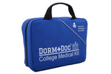 DormDoc 175 Piece Emergency First Aid Kit for College Students - Dorm Room Medical Kit with OTC Medicines and Bandages - Health Kit in Compact Zipper Case for School, Sports, Vehicle and Travel Blue