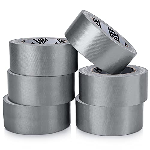 Lockport Silver Duct Tape - 6 Roll Multi Pack - 90 feet x 2 Inch - Strong Duct Tape Heavy Duty - Waterproof - No Residue - Bulk Value - Easy Tear - Industrial Use - DIY Home Repair