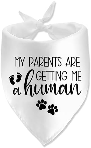 My Parents are Getting Me a Human Dog Pregnancy Announcement Bandana Pregnancy Dog Bandana for Dogs Pet Accessories for Dog Lovers Pregnancy Reveal Ideas