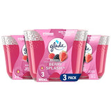 Glade Candle Bubbly Berry Splash, Fragrance Candle Infused with Essential Oils, Air Freshener Candle, 3-Wick Candle, 6.8 Oz, 3 Count
