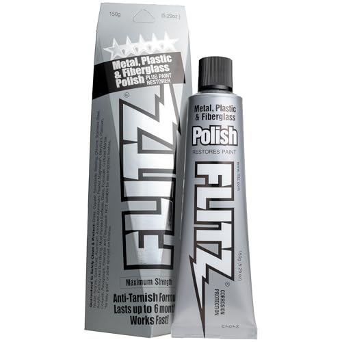 Flitz Metal Polish and Cleaner Paste, Also Works on Plastic, Fiberglass, Aluminum, Jewelry, Sterling Silver - Headlight Restoration and Rust Remover - Made in USA - 5.29 oz