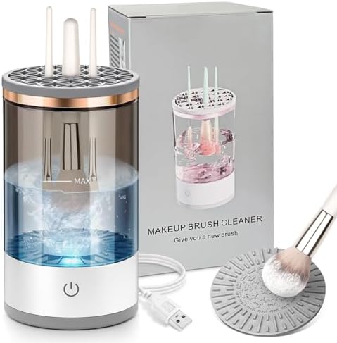 Electric Makeup Brush Cleaner, Quick Efficient Machine for Deep Cleaning All Types of Brushes, Portable Compact Design for Travel Home Use, for Makeup Lovers & Professionals