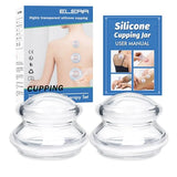 ELERA Silicone Cupping Therapy XL Size Sets, Professionally Chinese Massage Cups Tools, Silicone Cup for Joint Pain Relief, Massage Body (XL*2 Cups)