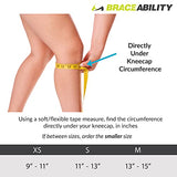 BraceAbility Kids Knee Band - Youth Patellar Tendon Support Strap Child Osgood Schlatter Brace for Jumpers Knee, Patella Tendonitis, Sports Wrap for Running, Soccer, Volleyball, Basketball (M)