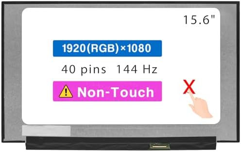 15.6" Screen Replacement for Dell G15 5510 5511 5515 5520 5525 P79F P79F001 FHD 1920x1080 40 pin 144Hz LCD Non-Touch Screen Display Panel