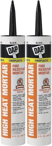 DAP 7079818854 High Heat Mortar Fire Stop Caulk, No Size, Black- Pack of 2