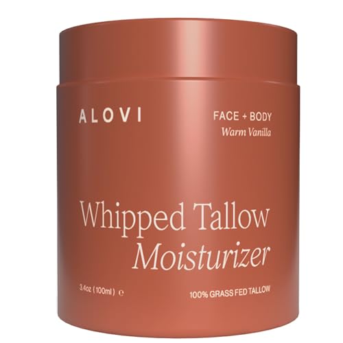 Whipped Tallow Moisturizer, Grass Fed Beef Tallow for Skin, Tallow Face Moisturizer, Beef Tallow and Honey Balm for Face & Body, Infused with Manuka Honey, Calendula & Almond Oil, Warm Vanilla Scent