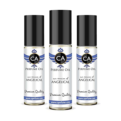CA Perfume Impression of Thierry M. Angelical For Women Replica Fragrance Body Oil Dupes Alcohol-Free Essential Aromatherapy Sample Travel Size Concentrated Long Lasting Attar Roll-On 0.3 Fl Oz-X3