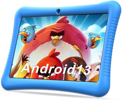 Kids Tablet, 10.1 inch Android 13 Tablet for Kids 2-12 Ages, 32GB (Expandable to 128GB), Dual Cameras, GPS, Google Kids Space, Pre-Installed Apps, Parental Controls, with Shockproof Case