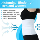 Pauline Abdominal Binder Post Surgery Compression Support | Stomach Wrap Belly Band for Hernia Tummy Tuck | Soft, Latex-free, Breathable - (30" - 45") 3 Panel - 9" High