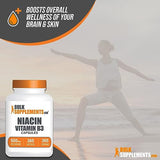 BULKSUPPLEMENTS.COM Niacin Capsules - Vitamin B3 Supplement, Niacin 500mg - Niacin Flush, B3 Vitamins - May Cause Flushing, Gluten Free, 1 Vitamin B3 Niacin Capsule per Serving, 365 Capsules