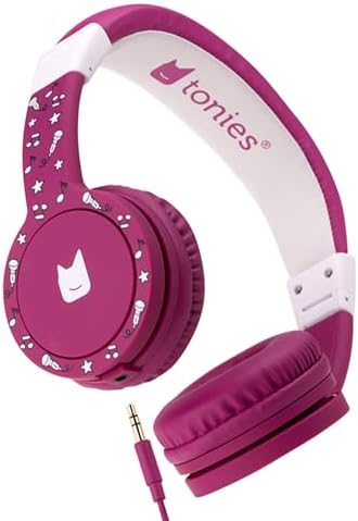 Tonies Foldable Wired Headphones for Kids - Comfortably Designed to fit On-Ear - Works with Toniebox and All 3.5mm Devices - Purple