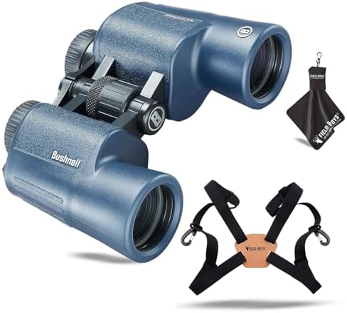 Bushnell H2O 8x42mm Binoculars, Porro Prism, Waterproof and Fogproof for All Outdoor Activities, Includes Field Boys Harness and Microfiber Cleaning Cloth