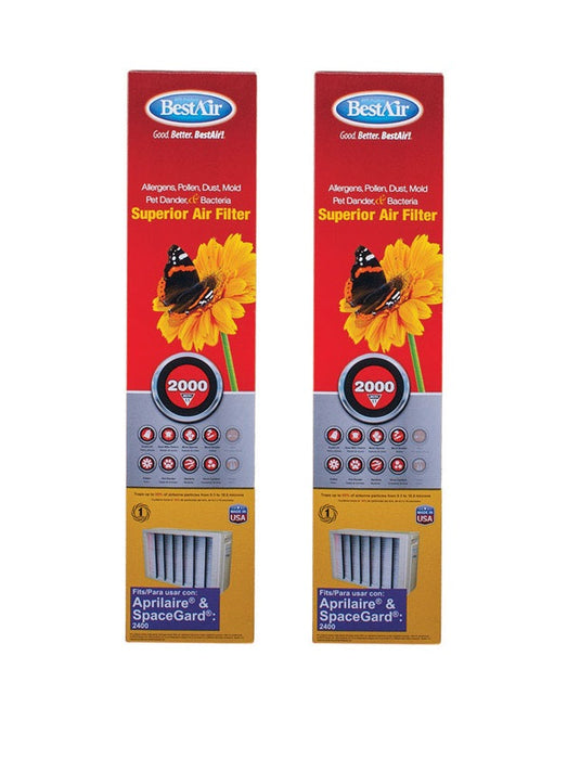 BestAir Air Filter Replacements for Aprilaire Space-Gard 201 Model 2200 & 2250 (2 Packs)