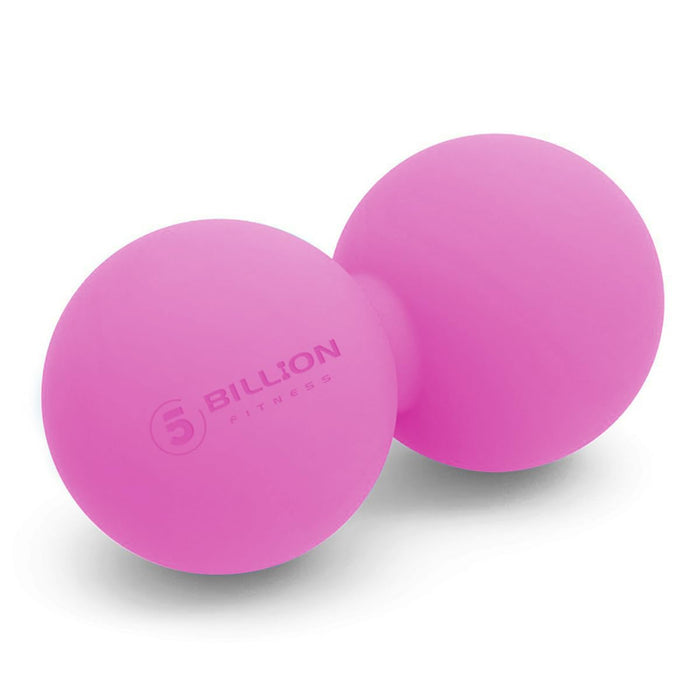 5BILLION Peanut Massage Ball - Double Lacrosse Massage Ball & Mobility Ball for Physical Therapy, Deep Tissue Massage Tool for Myofascial Release, Muscle Relaxer, Pink