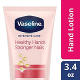 Vaseline Intensive Care Healthy Hands Stronger Nails Lotion with Keratin, Vitamin E, Moisturize Skin & Cuticles, Unscented Lotion, 3.4 Fl Oz (Pack of 3)