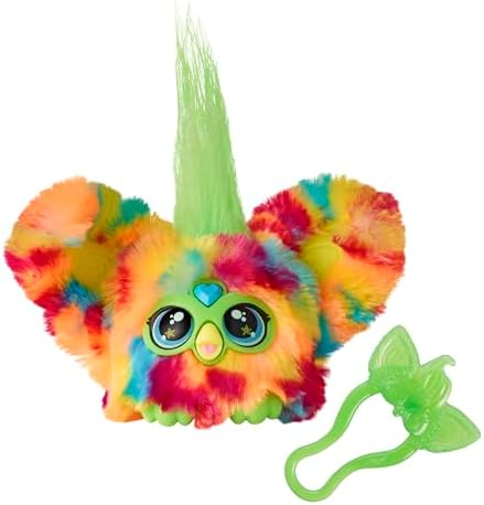 Furby Furblets Pix-Elle Mini Friend, Gamer Music, Speaks Only Furbish, Electronic Plush Toys for Girls & Boys, Interactive Pets, Multicolor, Easter Basket Stuffers, 6+