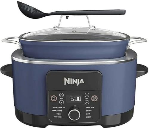 Ninja Foodi PossibleCooker PRO 8.5 Quart Multi-Cooker, with 8-in-1 Slow Cooker, Dutch Oven, Steamer & More, Glass Lid, integrated Spoon, Nonstick, Oven Safe Pot to 500°F, (Blue)