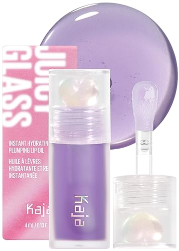 Kaja Lip Plumping - Juicy Glass 04 Grape Glowtini | Hydrating, Feel Plumped and Lightweight with Vitamin Tree Fruit Oil, Vegan, Cruelty-Free, Clear Tint Stain Shine Gloss Plumper, Long Lasting