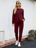 Bofell Christmas Outfits for Women 2022 Lounge Sets 2 Piece Sweatsuits Sets Casual Red M