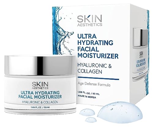 Hyaluronic Acid & Collagen Face Moisturizer - Anti-Aging, Ultra Hydrating, Fine Lines & Wrinkles Treatment - Dermatologist Tested Korean Skincare - Clean Beauty, Cruelty-Free - 1.69 oz