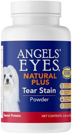 Angels’ Eyes Natural Plus Tear Stain Supplement Sweet Potato Powder for Dogs, Prevent Stained Fur, Eyebright, Olive Leaf, Marshmallow Root, No Wheat or Corn, Limited Ingredients, Vegetarian, 75g